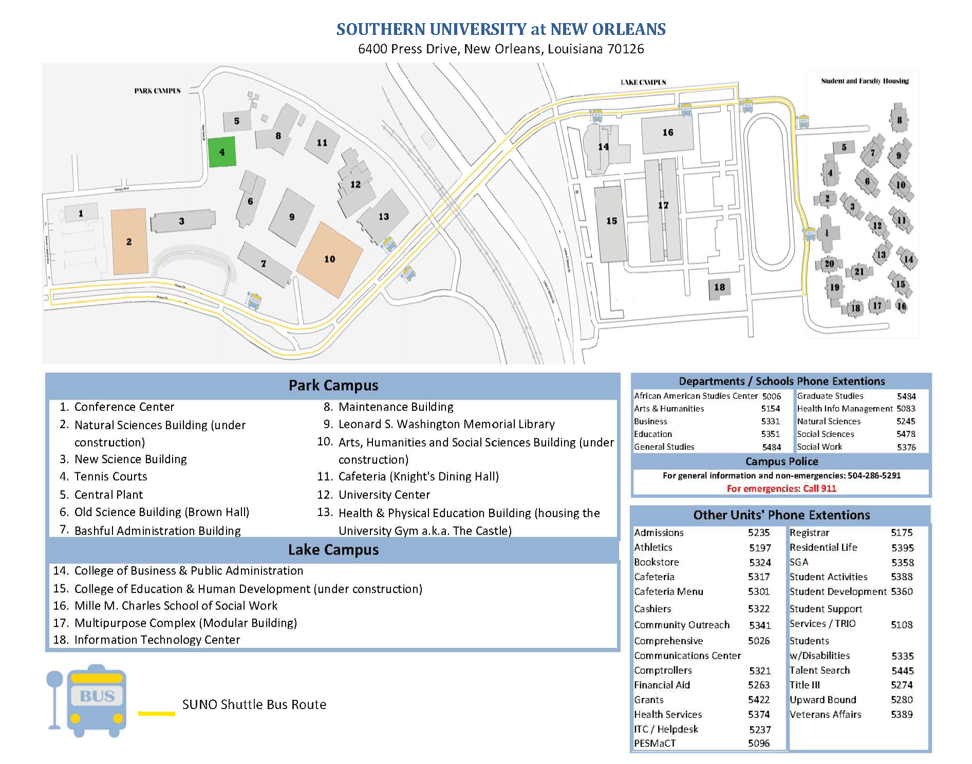 maps and directions southern university at new orleans