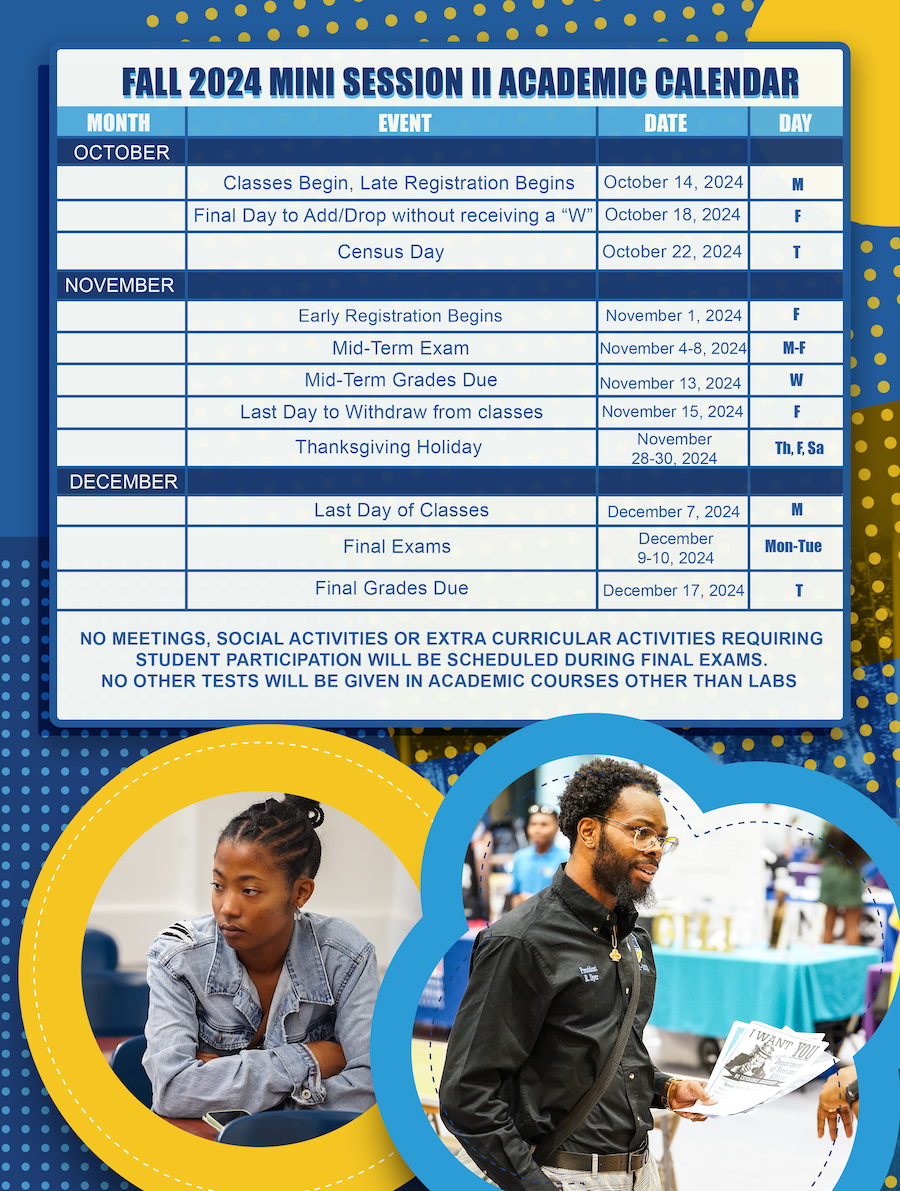 Academic Calendar Southern University at New Orleans