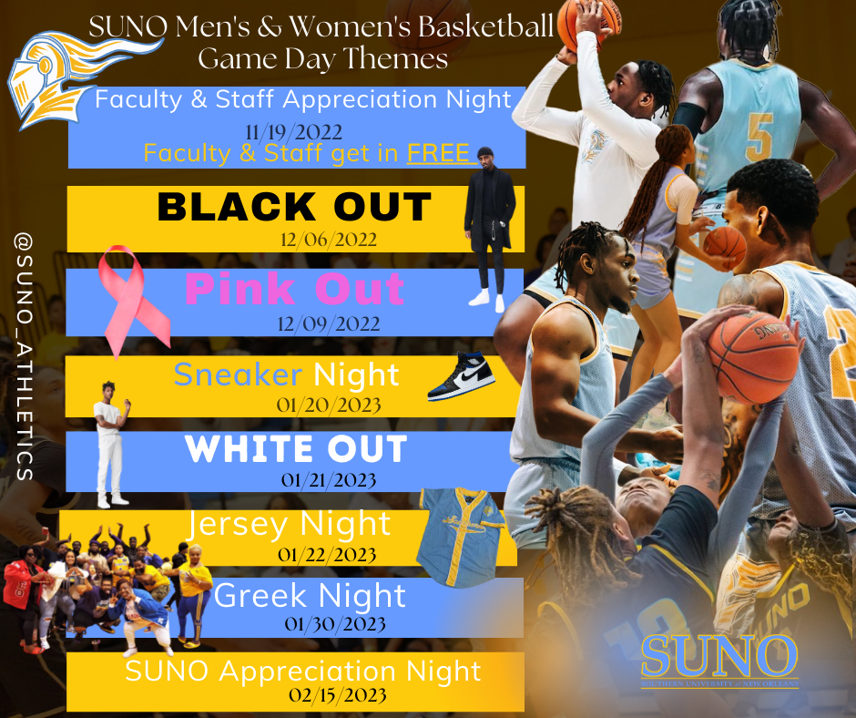 SUNO Men s Women s Basketball Game Day Themes Southern University 
