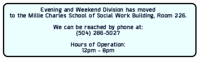 Evening and Weekend Division has Moved