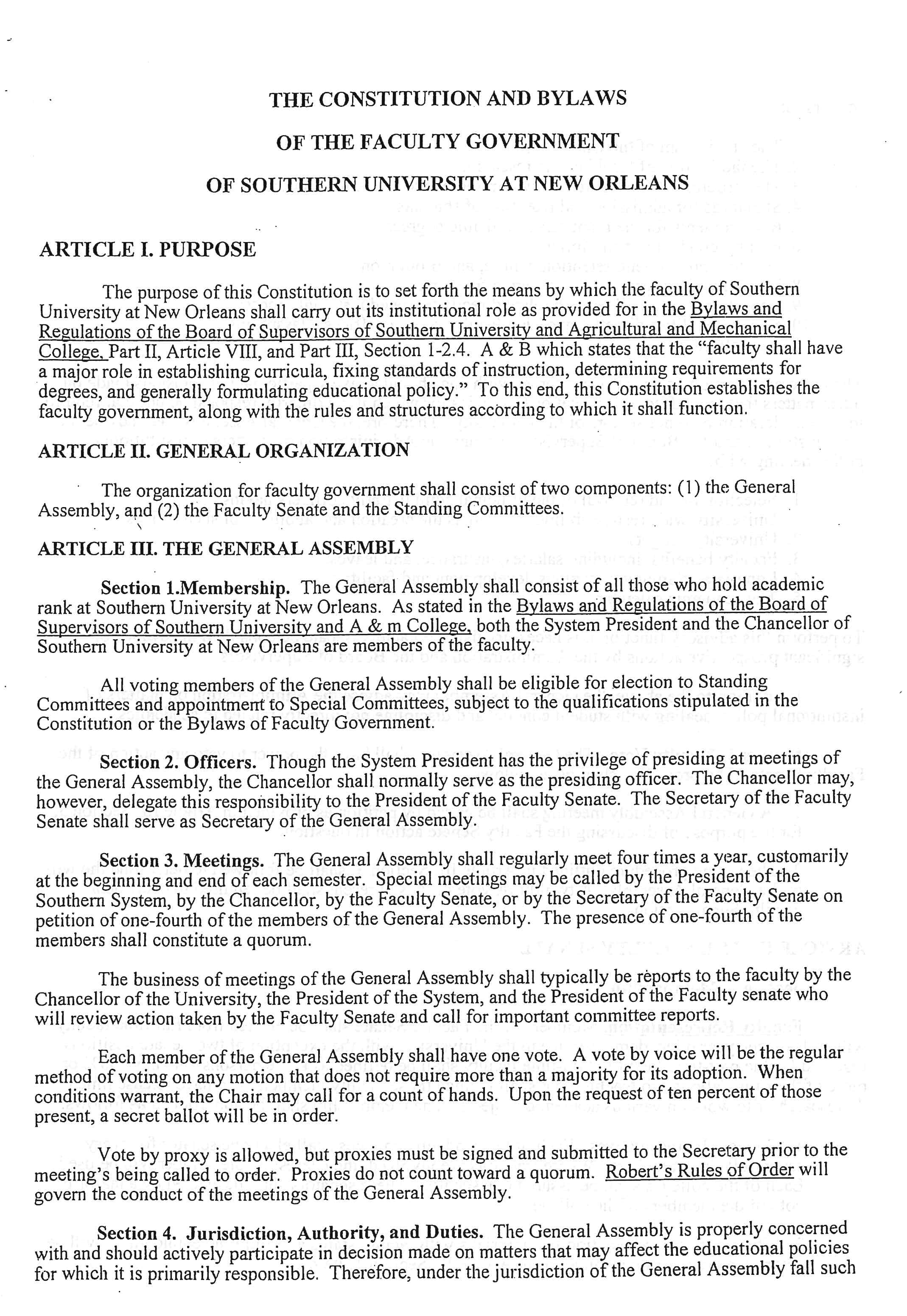 Constitution and Bylaws - Page 1